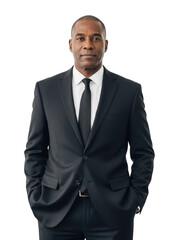 Confident businessman in suit isolated on transparent background