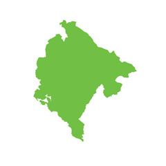 Obraz premium Map of Montenegro, sign silhouette. World Map Globe. Vector Illustration isolated on white background. Europe continent.