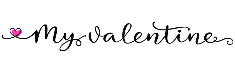 My Valentine Script Calligraphy with Heart