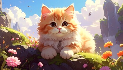 cute cat on the grass