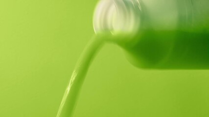 Bottle Of Green Liquid Poured 3 Versions