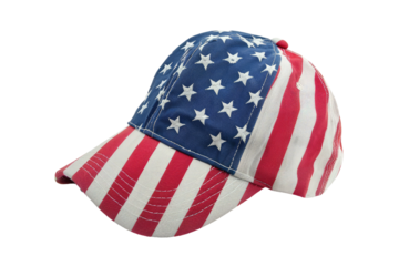 American Flag Hat Isolated on Transparent background.