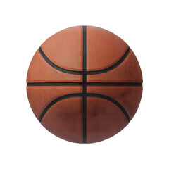 Classic Orange Basketball Sphere Front View 3D Illustration