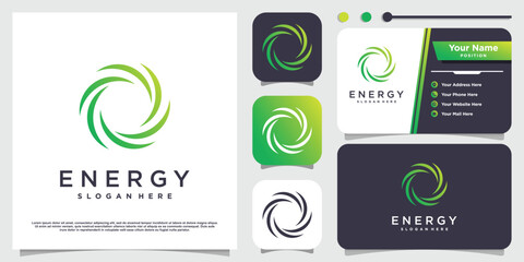Energy logo design with creative element Premium Vector