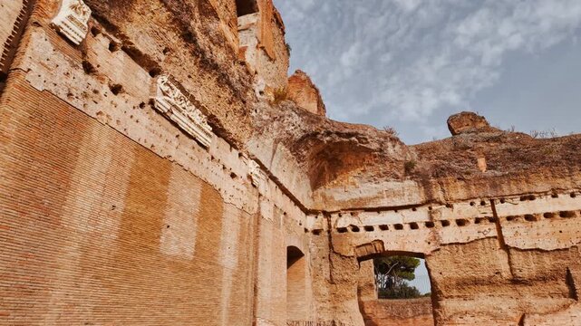 The ruins of the Baths of Caracalla, Rome, Italy, dating back to 212 AD, under the emperors Septimius Severus and Caracalla
