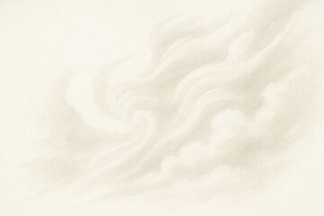Obraz premium Cloud dancer illustration in trendy white color palette for 2026 showcasing swirling abstract cloud patterns. concept of modern design trends, serene atmospheric elements, creative tranquility