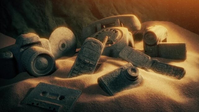 Fossil Tech Items In Dusty Sunlight