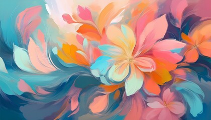 delicate floral abstraction showcasing soft pastel hues and radiant brush strokes