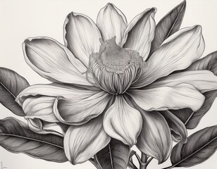 detailed botanical pencil drawing of an elegant flower flower botanical detailed elegant sketch bud