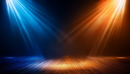 dramatic studio lighting orange and blue spotlight studio spotlight lighting stage background floor