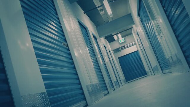 Storage Facility Angled Moving Shot