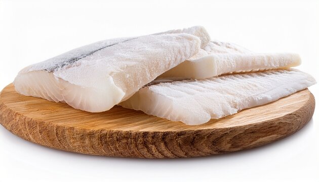 Frozen Cod Fish Loins Without Skin Isolated On White