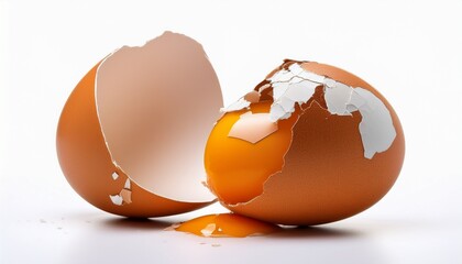 Rotten Egg Or Broken Egg Isolated On White Background