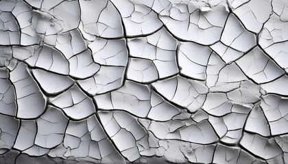 Cracked Off White Surface Resembling Dried Mud Or Paint