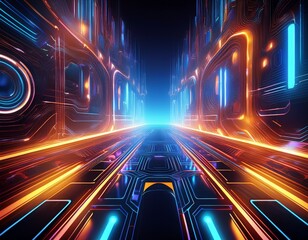 abstract futuristic tech inspired background with vivid lighting effects ai generative technology