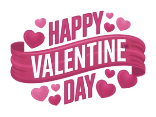 Happy Valentine's Day greeting card design featuring a pink heart shape vector illustration and romantic text frame for a holiday celebration sign