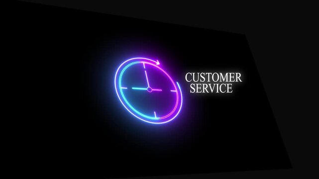 Businessman hand holding a virtual interface showing 24/7 AI customer service icons, representing around-the-clock support, artificial intelligence and digital communication technology .