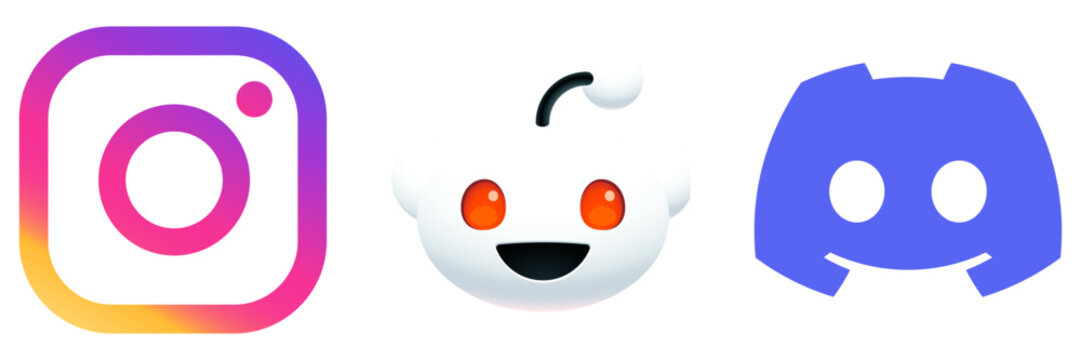 Instagram Reddit Discord Icons