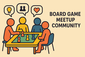 Diverse group playing strategy board game in community meetup setting