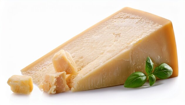 Italian Cheese Grana Padano Isolated On White Background
