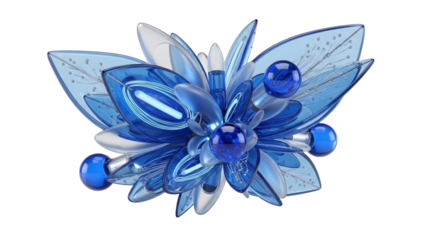 Blue Glass 3D R&D Concept for Sustainable Energy, isolated on white ()