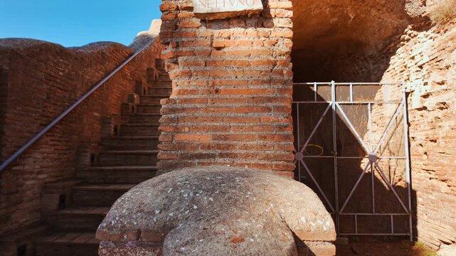 The baths of Neptune in Ostia Antica, the old port of Rome, Lazio, Italy, dating back to the 7th century BC