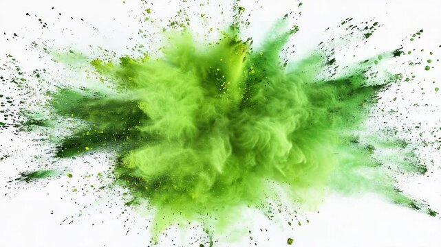 Video Powder explosion on a white background