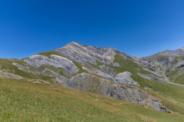 Fototapeta premium Mountain landscape of the Emparis Plateau in the Arves Massif, Hautes-Alpes, France.
