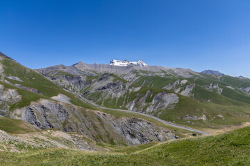 Naklejka premium Mountain landscape of the Emparis Plateau in the Arves Massif, Hautes-Alpes, France.