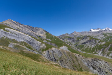 Fototapeta premium Mountain landscape of the Emparis Plateau in the Arves Massif, Hautes-Alpes, France.