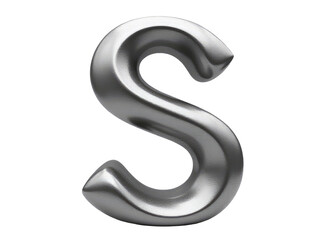 Fototapeta premium A close-up of a shiny silver letter S on a white background, perfect for highlighting or emphasizing the importance of something