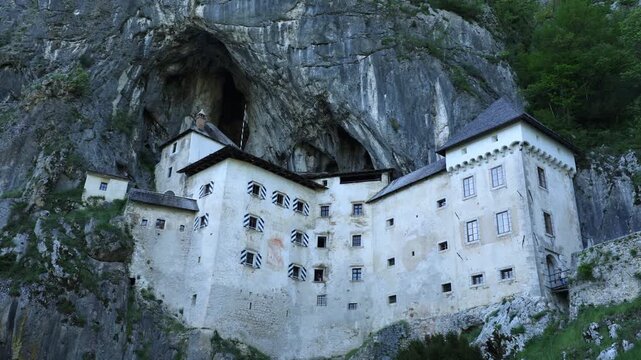 The Renaissance Predjama Castle built within a cave mouth in south central Slovenia