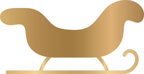Illustration of a Gold Christmas Sleigh