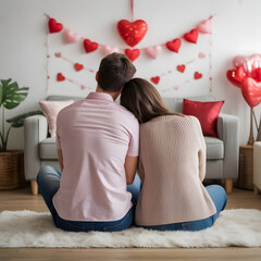 Couple celebrating valentine's day isolated on white background