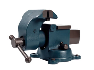 Viset with metal handle on a clean white surface, ideal for use in still life photography or product demonstrations