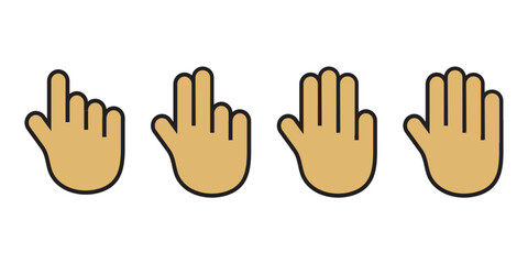 Obraz premium Hand gestures vector set. Hand fingers icons.