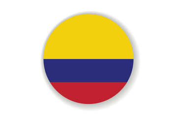 Fototapeta premium Flag of Colombia. Colombian national symbol in official colors. Template icon. Abstract vector background. Round glass light ball, 3D big bubble, sphere.