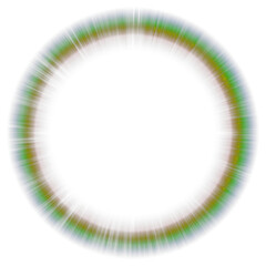 Rainbow Light Ring With Cross Glow Isolated On Transparent Background