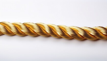 Golden Rope Isolated On White Background