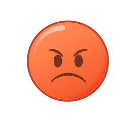 Fototapeta premium Red Angry emoji Face, emoticon Face with Symbols Over Mouth, Serious Face with Symbols Covering Mouth, red mad, Grumpy