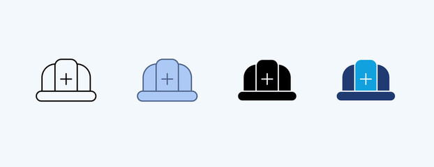 Safety Helmet Multiple Icon Illustration Vector