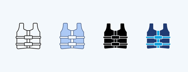 Life Jacket Multiple Icon Illustration Vector