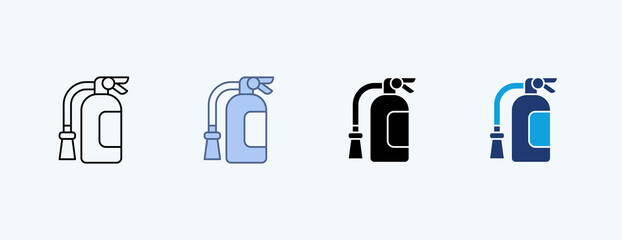 Fire Extinguisher Multiple Icon Illustration Vector