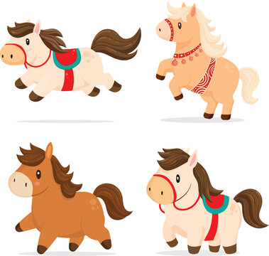 Cute Cartoon Horses Collection
