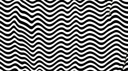 Optical illusion of wavy black and white lines. Creates a sense of movement