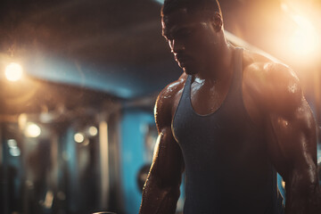 Muscles in motion during a focused workout in a gym setting