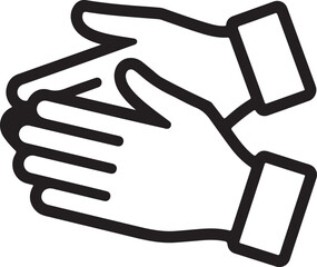 Obraz premium A vector illustration of a simple silhouette handshake icon outlines in a white background 