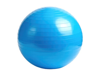 A blue exercise ball on a white background