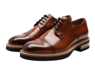 A close-up view of a pair of shoes on a white background, great for lifestyle or e-commerce photography