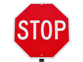 Obraz premium A stop sign on a metal pole, often used for traffic control